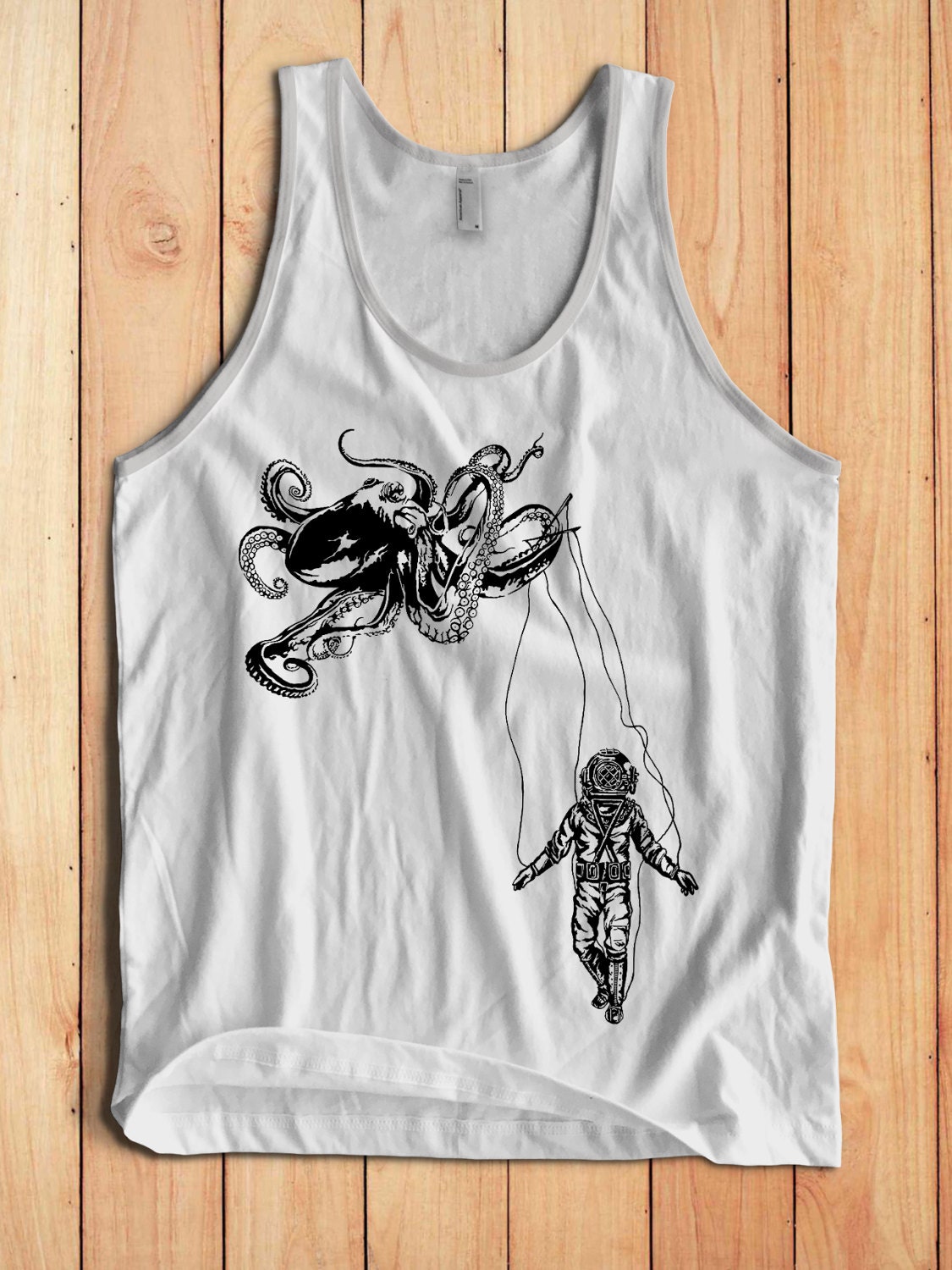 Octopus Kraken Deep Sea Diver Men's Graphic Tank Top