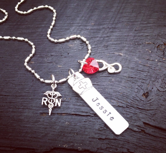 RN Nurses Necklace Nurse Necklace RN by SecretHillStudio on Etsy