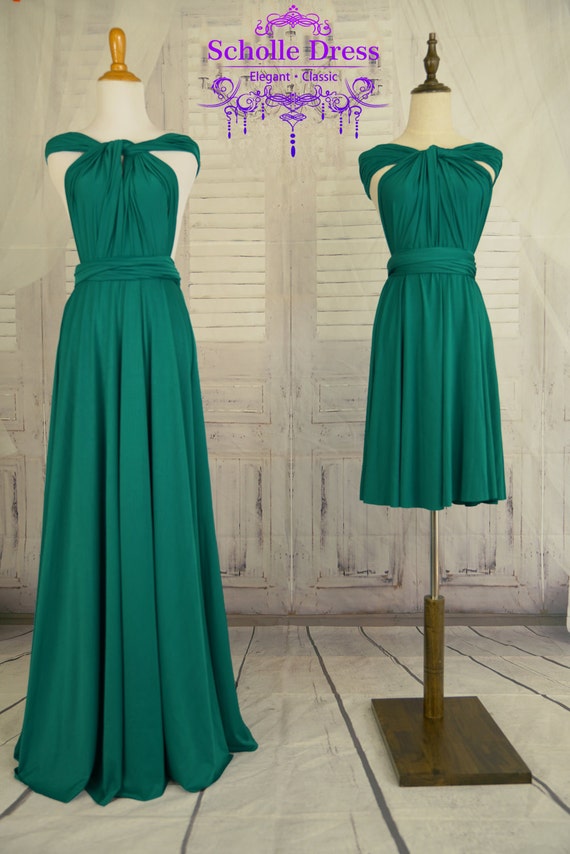 Teal green Infinity Dress Convertible Formalwrap dress