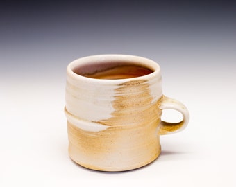 Wood Fired Porcelain Mug - Shino Liner Glaze, 0525007