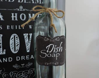 Dish Soap Dispenser | Dish Soap Bottle | Wine Bottle Dish Soap Dispenser | Housewares | Kitchen Decor | Glass Soap Dispenser