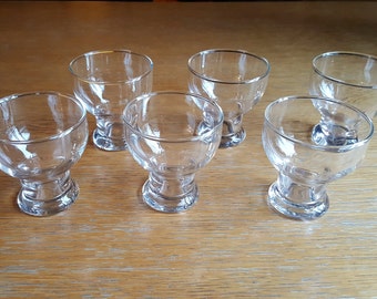 6 Mid-Century Pedestal Aperitif Glasses