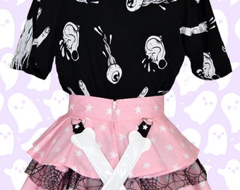 Pastel goth creepy cute honenuki BONES bondage strap RARA SKIRT