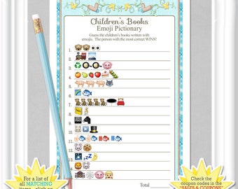 Children's Books EMOJI Pictionary game baby by SunnysideCottageArt