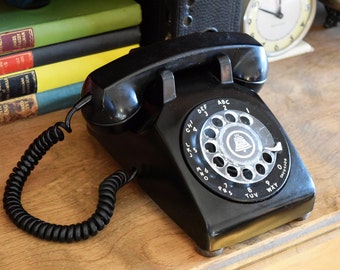 Black Rotary Telephone - Made in Canada - 100% Functional - BELL NORTHERN TELECOM - Working Vintage Phone - 1960s