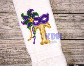 Mardi Gras Embroidered Hand Towel