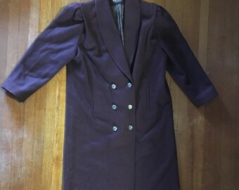Purple Wool Coat Vintage Jofeld by Forstmann