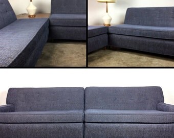 Recently Upholstered 2-Piece Mid-Century Sofa / Sectional - SOLD