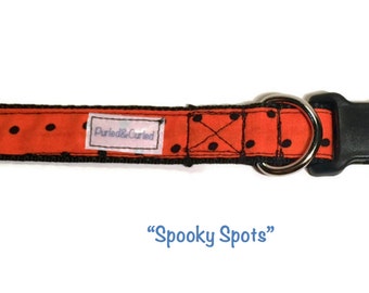 Orange Cat Collar, Cat Collar, Girl Cat Collar, Boy Cat Collar, Orange Girl Cat Collar, Halloween Cat Collar, Spooky Spots Cat Collar