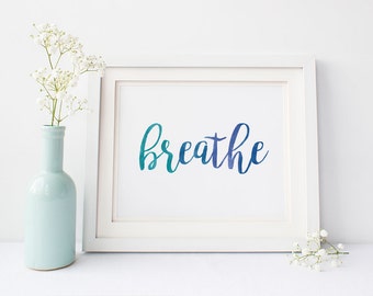 Just breathe sign | Etsy