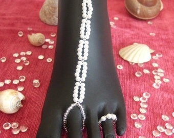 Barefoot Sandals, Silver Beaded & White Pearl Barefoot Sandals, Beach wedding Barefoot Sandal, Bridal Barefoot Sandals, footless sandals.