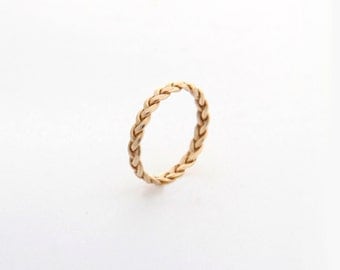 Gift for her Jewelry, trending now, trending jewelry, most sold item, Yellow Gold Braided ring, best selling jewelry ring, Gift for her ring
