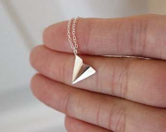 Paper airplane necklace, origami airplane necklace, airplane pendant, travel necklace, graduation necklace, modern, simple everyday jewelry