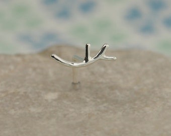 TWIG Nose Stud | customize Gauge and shape | sterling silver | nose ring piercing jewelry | 100% handcrafted | by PICOLANE