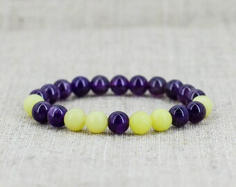 Amethyst bracelet Jade bracelet Protection bracelet Healing bracelet Spiritual gift for men bracelet for him gift for boyfriend gift sister