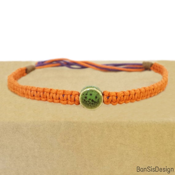 Men's bracelets // purpleorange bracelets for men