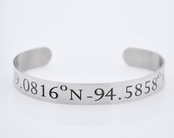 latitude longitude bracelet, location jewelry, special place location jewelry, latitidue necklace, gift, special message inside bracelet