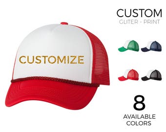 Glitter CUSTOM TRUCKER HATS l Single Color + Additional Colors Price May Vary