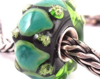 ON SALE 25% OFF loversofbeads Sra artist handmade euro big hole lampwork glass bead with sterling silver core - Made To Order - T329