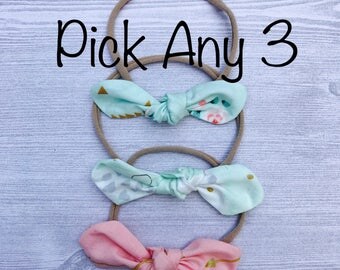Baby Headband Set, Baby Bow Headband, Nylon Headband, Baby Girl Headband, Baby Accessories, Baby Bow Headband, Knot Bow, Baby Hair Bows