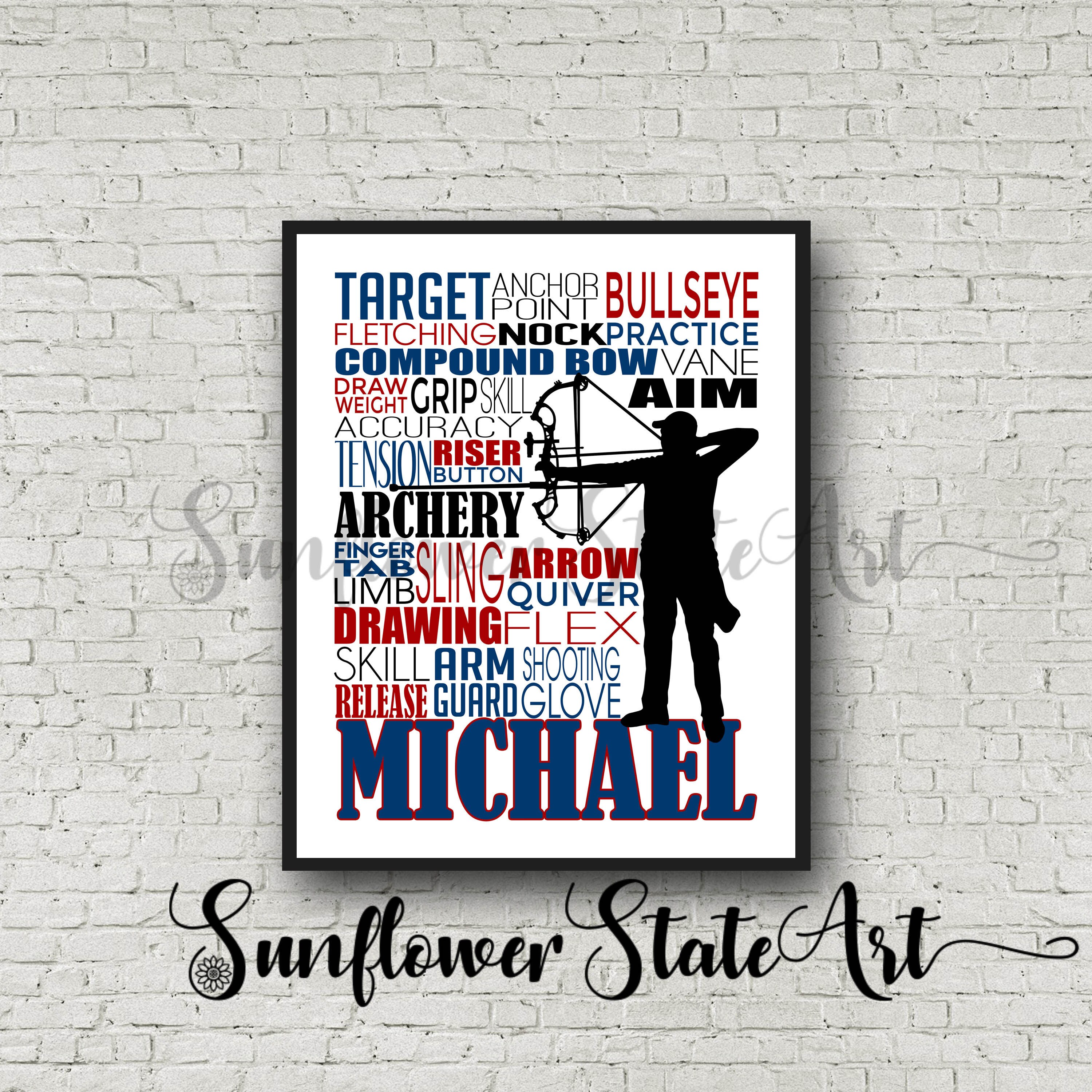 Personalized Archery Gift Archery Poster Gift for Archers