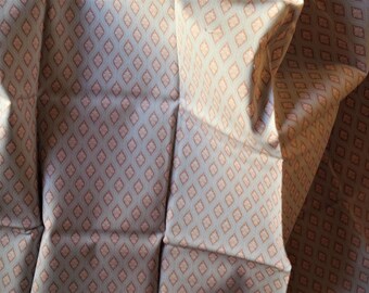 TILDA fabric piece blue gray, vintage print taupe and white, 45 x 45 cm