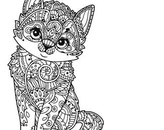 Download Mandala cat svg | Etsy