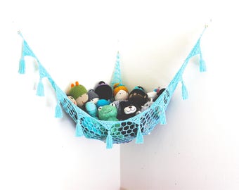 Kids Toy Storage - Kids Room Storage - Tassel Room Decor - Toy Hammock - Playroom Storage - Toy Storage - Stuffed Animal Storage - Toy Net