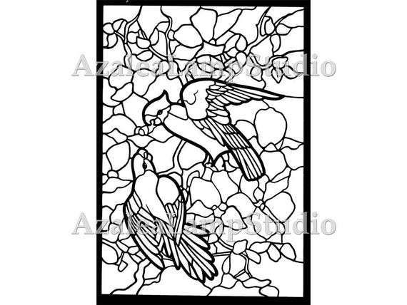 Stained Glass Birds, Glass Patterns, Stained Glass, Coloring Pages, Pattern Svg, Pattern Print, Birds svg, Stained Glass Window