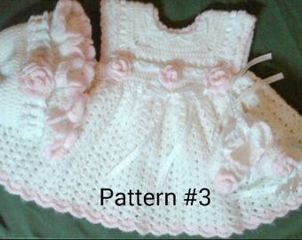 Crochet Baby Dress Pattern Baby Hat Pattern Baby Booties Patterns Crochet Pattern for Baby Girls Crochet Baby Pattern for girl Babies.