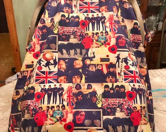 Handmade "The Beatles" Baby Car Seat Cover/Canopy!!