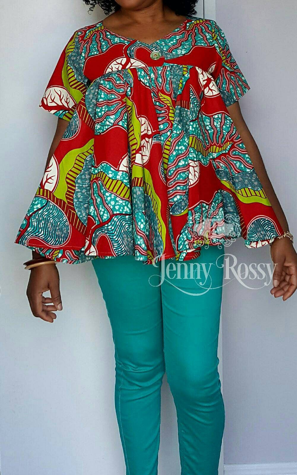African clothing Free blouse Ankara Maternity Top Ankara plus