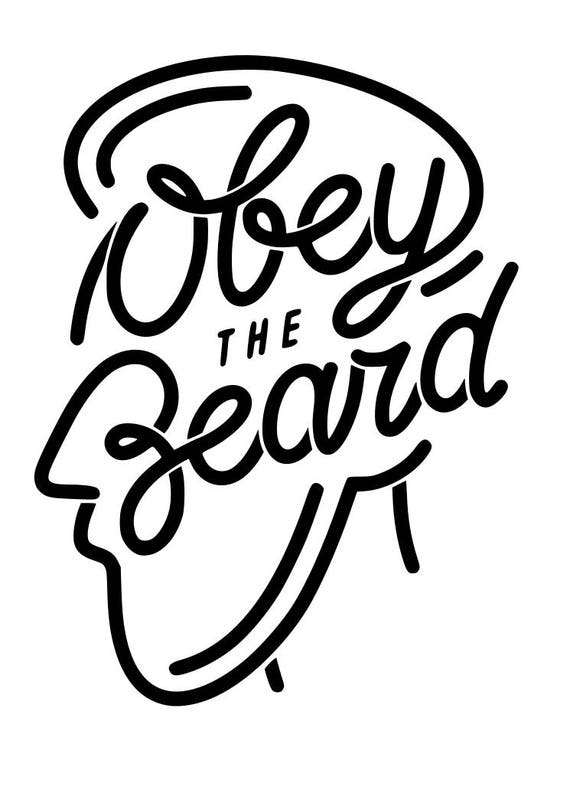 Download Obey the beard SVG File Quote Cut File Silhouette File