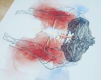 A S A N A(Reflected Arm Balance) hand embellished prints.