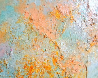 abstract 10 (1 of 2) - original artwork - mixed media on reclaimed 16 x 20 canvas