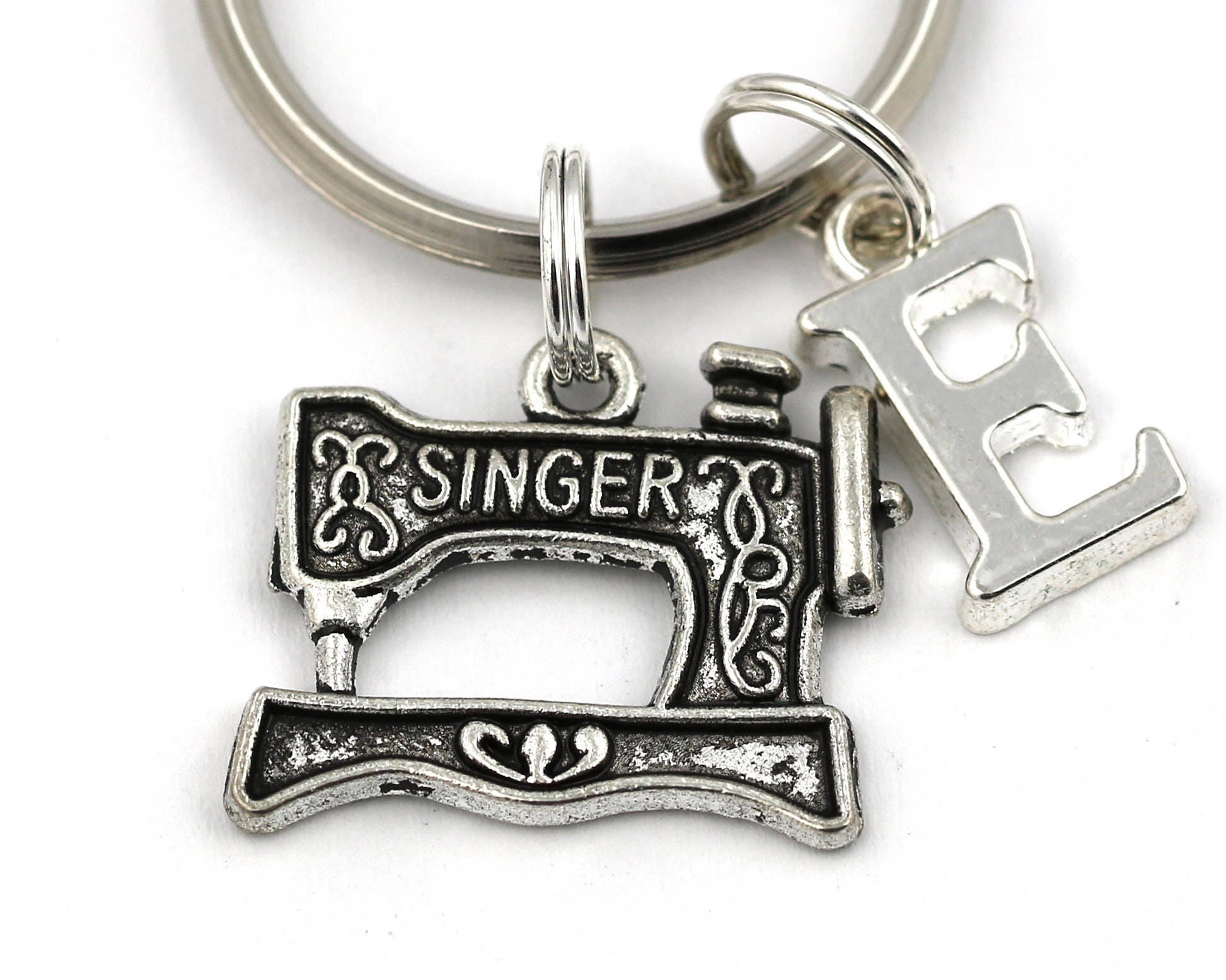 Sewing Machine Key Ring Personalized Dressmaker Keychain