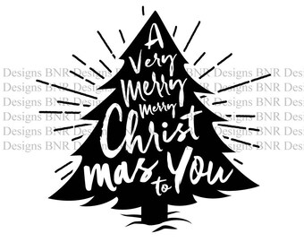 Christmas Tree SVG Cut File, Christmas SVG, Merry Christmas SVG, dxf, Silhouette File, Cameo File, Cricut File