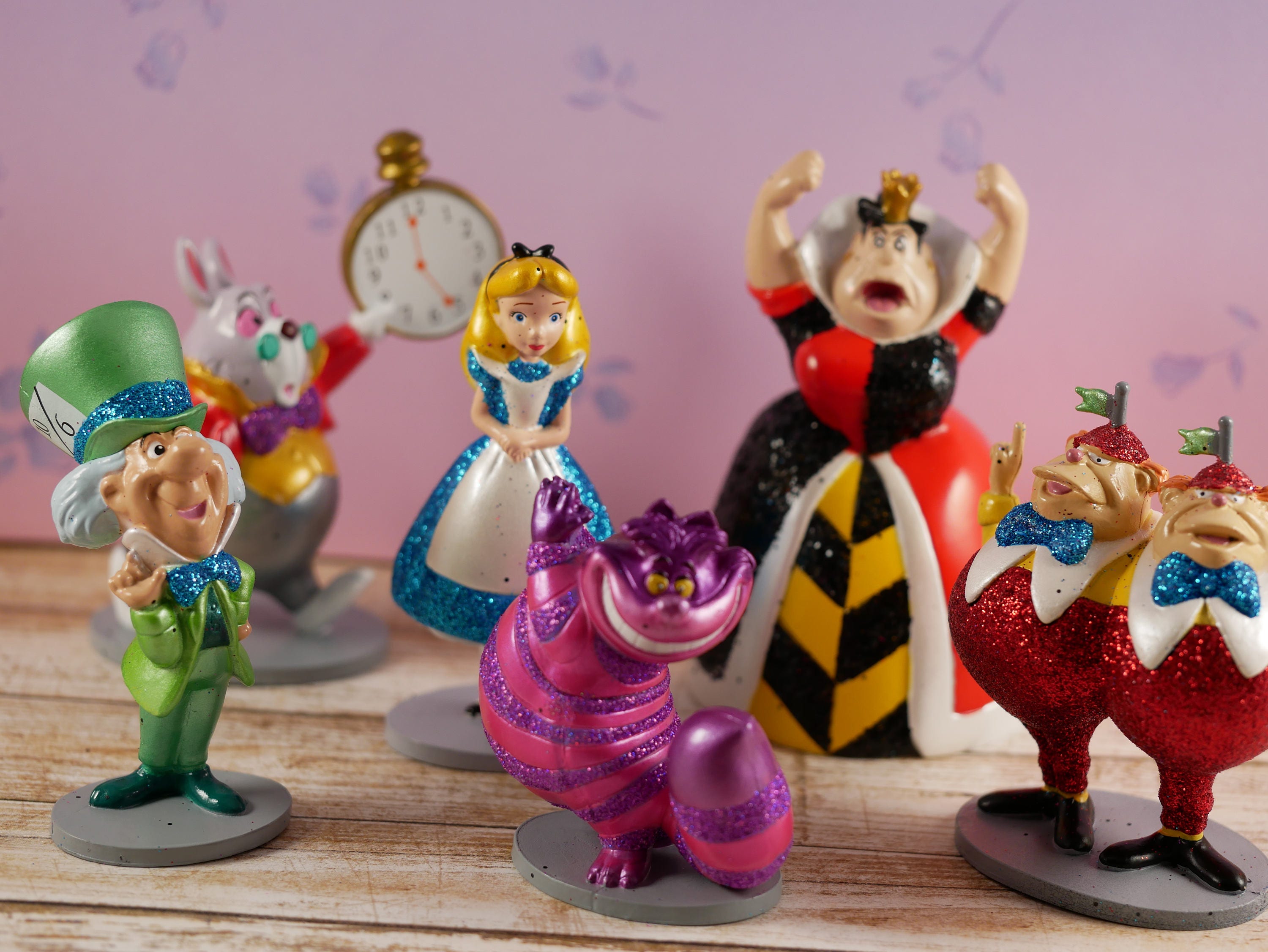 Alice in Wonderland cake topper Set Set of 6 pc Alice in