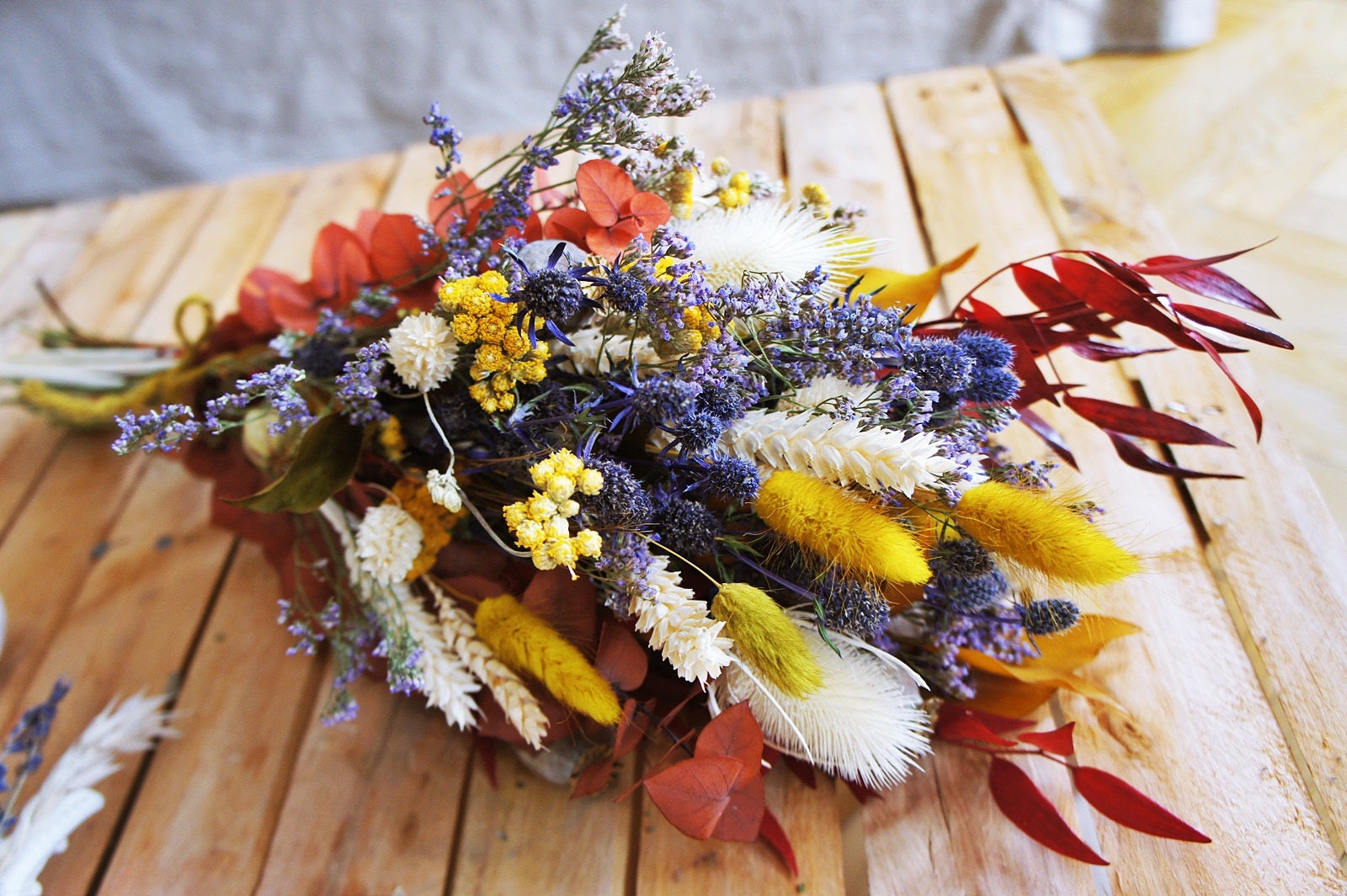 Autumn Dried Wild Flower Bouquet Wedding Bouquet Dried