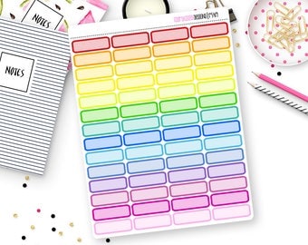 56 Rainbow Quarter Box Planner Stickers for Erin Condren Life Planner, Plum Paper or Mambi Happy Planner || R5419