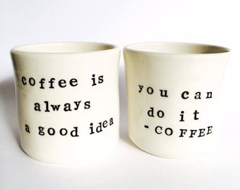 Coffee Mug, Coffee Cup, Cappuccino, Latte, Espresso, Porcelain, Pottery, Gifts for Dad, Made in Australia.