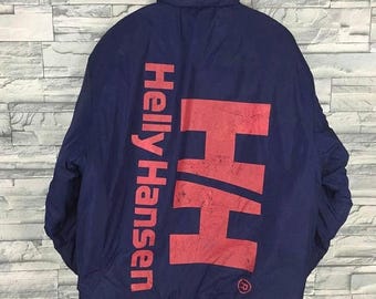 HELLY HANSEN Bomber Jacket Medium Vintage 90's Helly Hansen Big Logo Sailing Gear Sportswear Reversible Jacket Goose Down Parka Size M