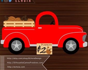 Red Pumpkin Truck - SVG, PNG and DXF Files