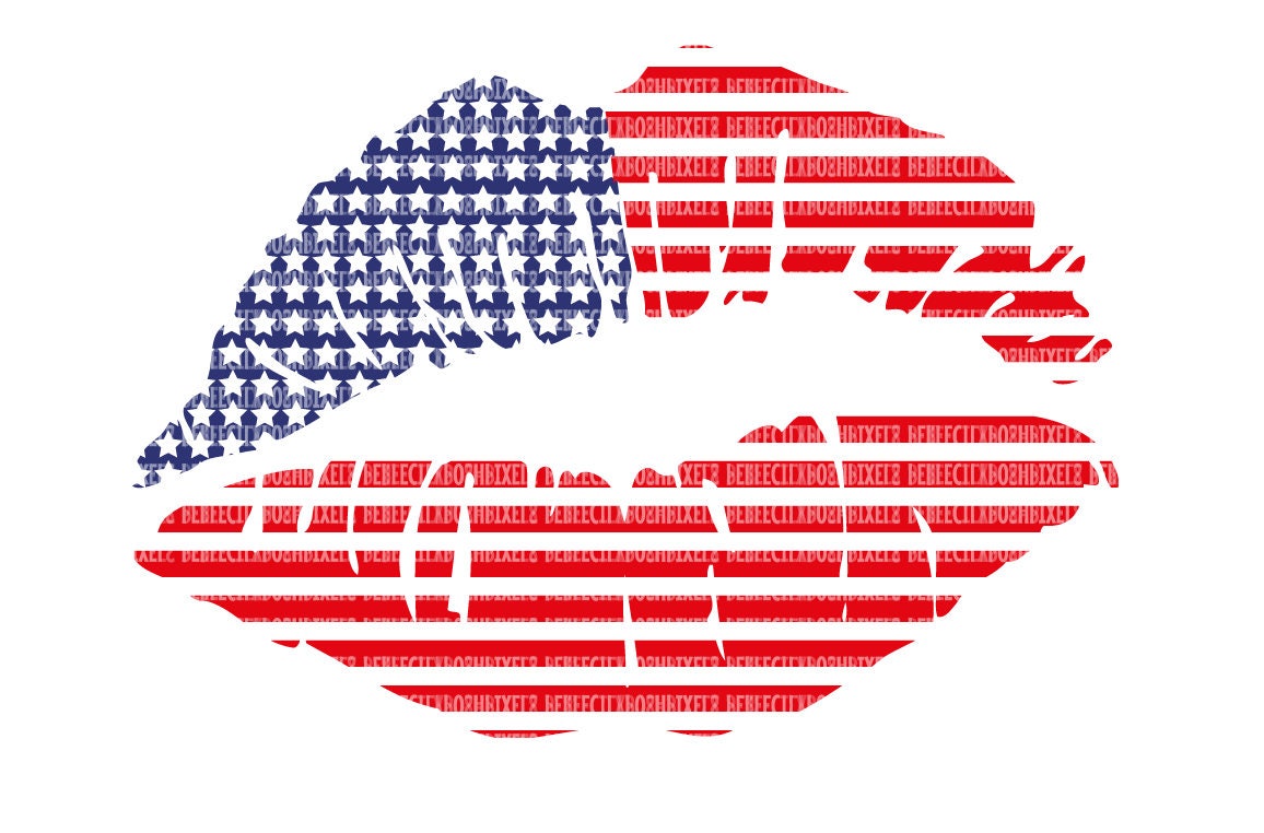 USA Lips Usa Kiss SVG Files for Cricut Design Space and