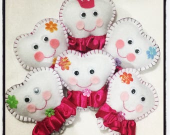 Tooth fairy pillow pockets ballerina version, tooth fairy box, girls white felt tooth fairy coin holder