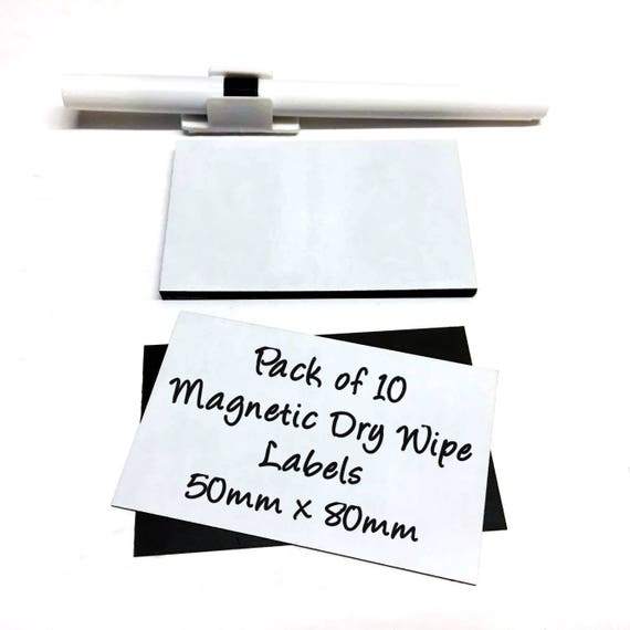 10 x Dry Wipe Whiteboard Labels Precut 50mm x 80mm