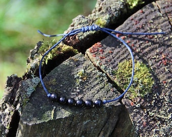 Shungite string beaded bracelet, chakra balancing bracelet, healing bracelet, mineral bracelet, natural stone bracelet, yoga bracelet