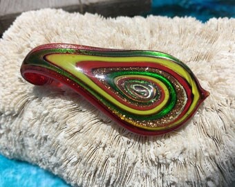 SUPPLY: Lampwork Glass Pendant / Drop Pendant / Murano Pendant / Beautiful Pendant /Jewelry Supply /Rainbow Focal Pendant .{C3-85#00607}
