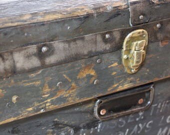 Vintage Marshalls Seamans Shipping Trunk Storage Chest Ideal Coffee Table