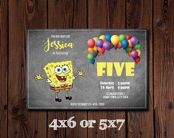 Spongebob invitation, SpongebobParty, Spongebob birthday invitation, Spongebob instant download, Spongebob invite, Spongebob DIY, Spongebob
